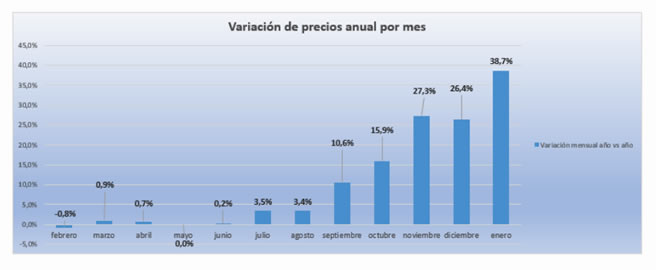 Variación anual precio autos